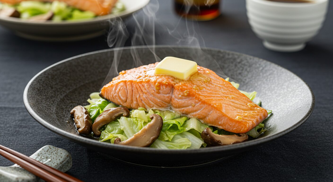 鮭とキャベツの味噌バター蒸し