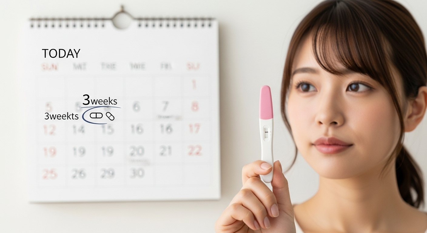 3週間後に妊娠検査を行う